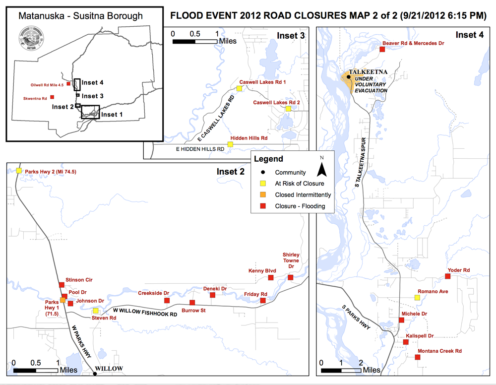 Matanuska-Susitna Borough - Sept 21 6:15 p.m. updated road closure maps